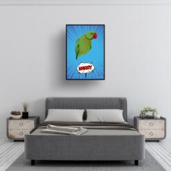 Blue blast Custom Pop Art Style Bird Portrait - Framed & Un-framed Pet illustration print from photo 12 retro pop art pet portrait bird blue blast print bedroom