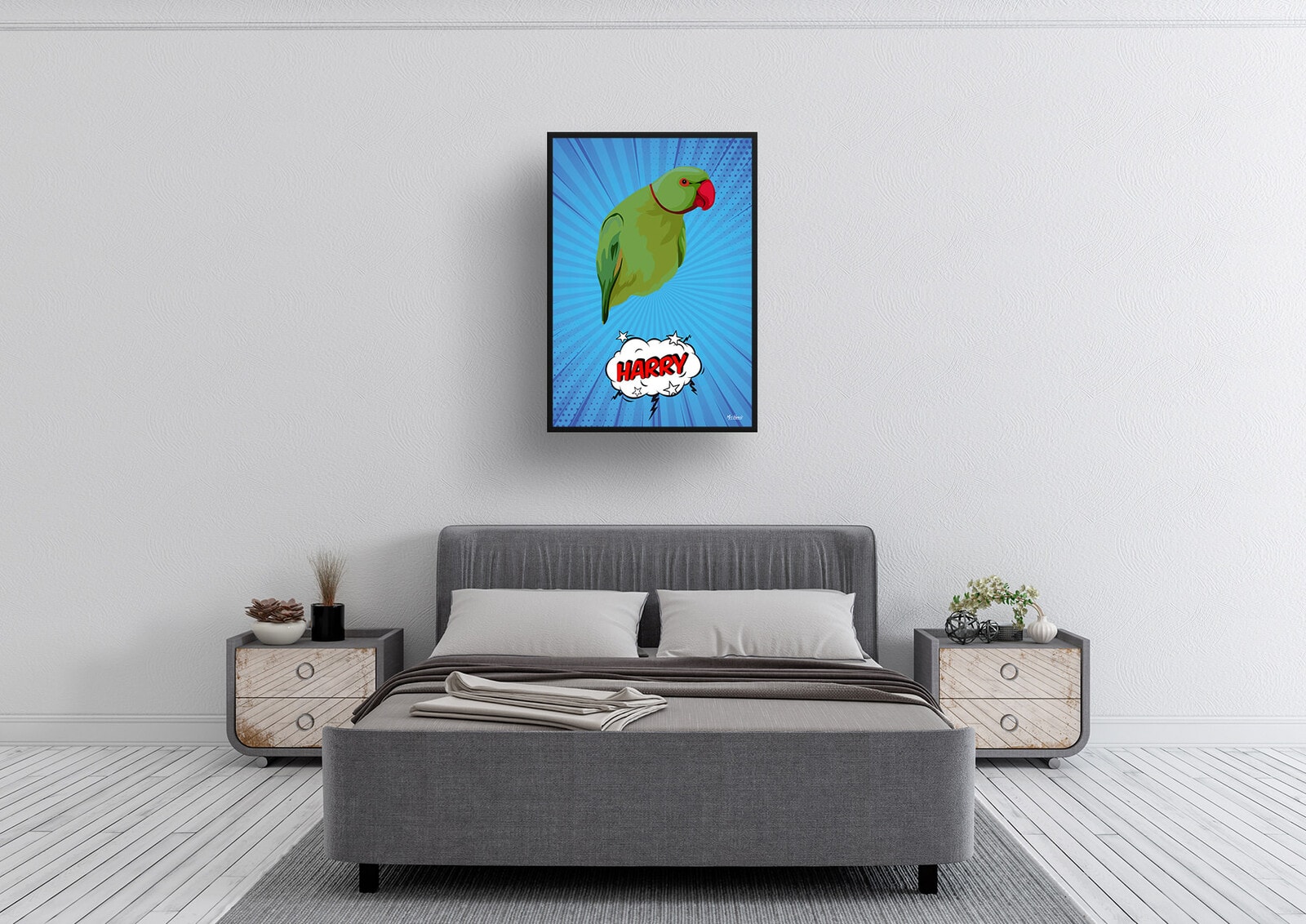 Blue blast Custom Pop Art Style Bird Portrait - Framed & Un-framed Pet illustration print from photo 4 Blue blast Custom Pop Art Style Bird Portrait - Framed & Un-framed Pet illustration print from photo - Image 3
