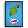 Blue blast Custom Pop Art Style Bird Portrait - Framed & Un-framed Pet illustration print from photo 2 retro pop art pet portrait bird blue blast print front view white