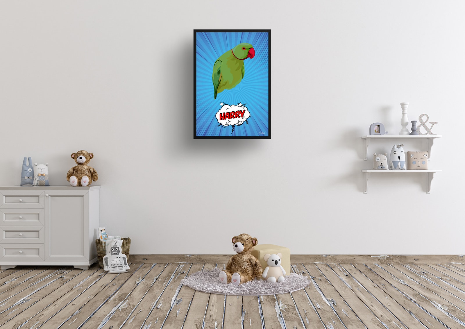 Blue blast Custom Pop Art Style Bird Portrait - Framed & Un-framed Pet illustration print from photo 7 Blue blast Custom Pop Art Style Bird Portrait - Framed & Un-framed Pet illustration print from photo - Image 6