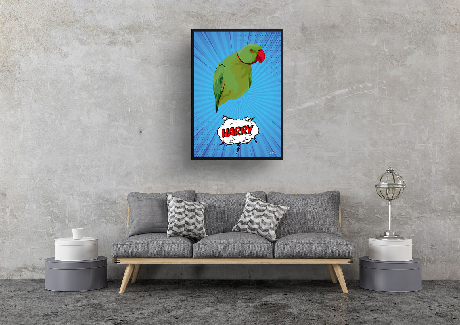 Blue blast Custom Pop Art Style Bird Portrait - Framed & Un-framed Pet illustration print from photo 8 Blue blast Custom Pop Art Style Bird Portrait - Framed & Un-framed Pet illustration print from photo - Image 7
