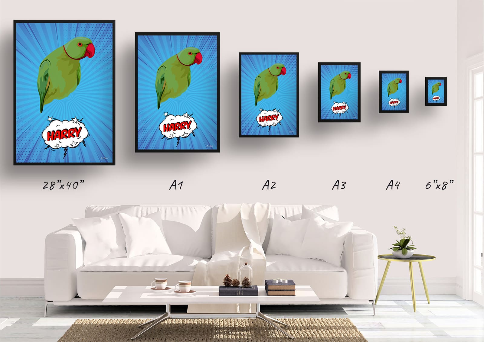 Blue blast Custom Pop Art Style Bird Portrait - Framed & Un-framed Pet illustration print from photo 10 Blue blast Custom Pop Art Style Bird Portrait - Framed & Un-framed Pet illustration print from photo - Image 9