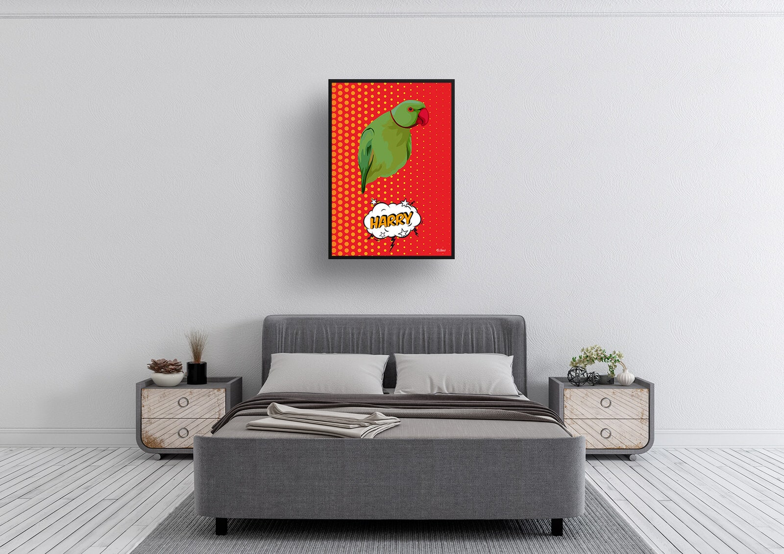 Dash Custom Pop Art Style Bird Portrait - Framed & Un-framed Pet illustration print from photo 5 Dash Custom Pop Art Style Bird Portrait - Framed & Un-framed Pet illustration print from photo - Image 3
