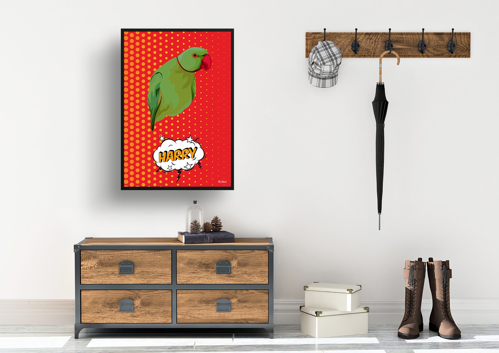 Dash Custom Pop Art Style Bird Portrait - Framed & Un-framed Pet illustration print from photo 7 Dash Custom Pop Art Style Bird Portrait - Framed & Un-framed Pet illustration print from photo - Image 5