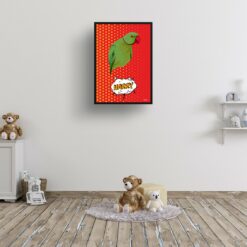 Dash Custom Pop Art Style Bird Portrait - Framed & Un-framed Pet illustration print from photo 16 retro pop art pet portrait bird dash print kids room