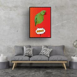 Dash Custom Pop Art Style Bird Portrait - Framed & Un-framed Pet illustration print from photo 17 retro pop art pet portrait bird dash print living room