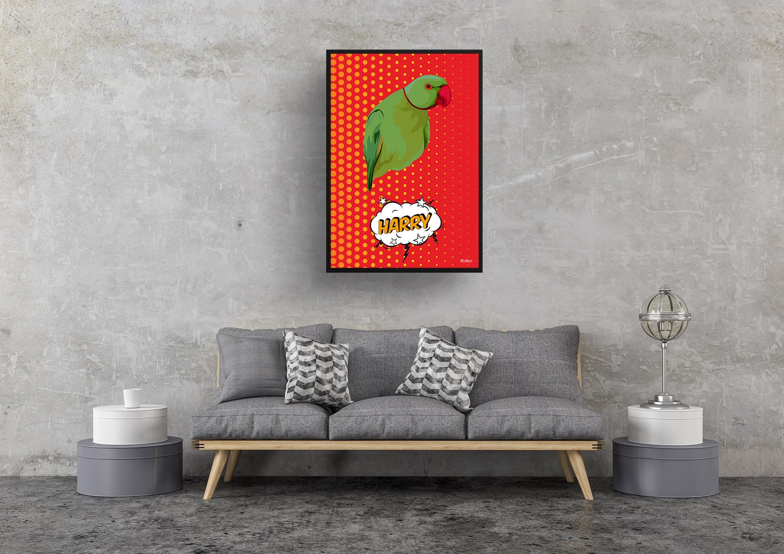 Dash Custom Pop Art Style Bird Portrait - Framed & Un-framed Pet illustration print from photo 9 Dash Custom Pop Art Style Bird Portrait - Framed & Un-framed Pet illustration print from photo - Image 7