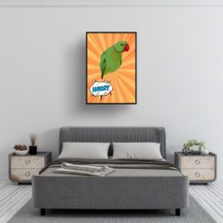 Orange blast Custom Pop Art Style Bird Portrait - Framed & Un-framed Pet illustration print from photo 13 retro pop art pet portrait bird orange blast print bedroom
