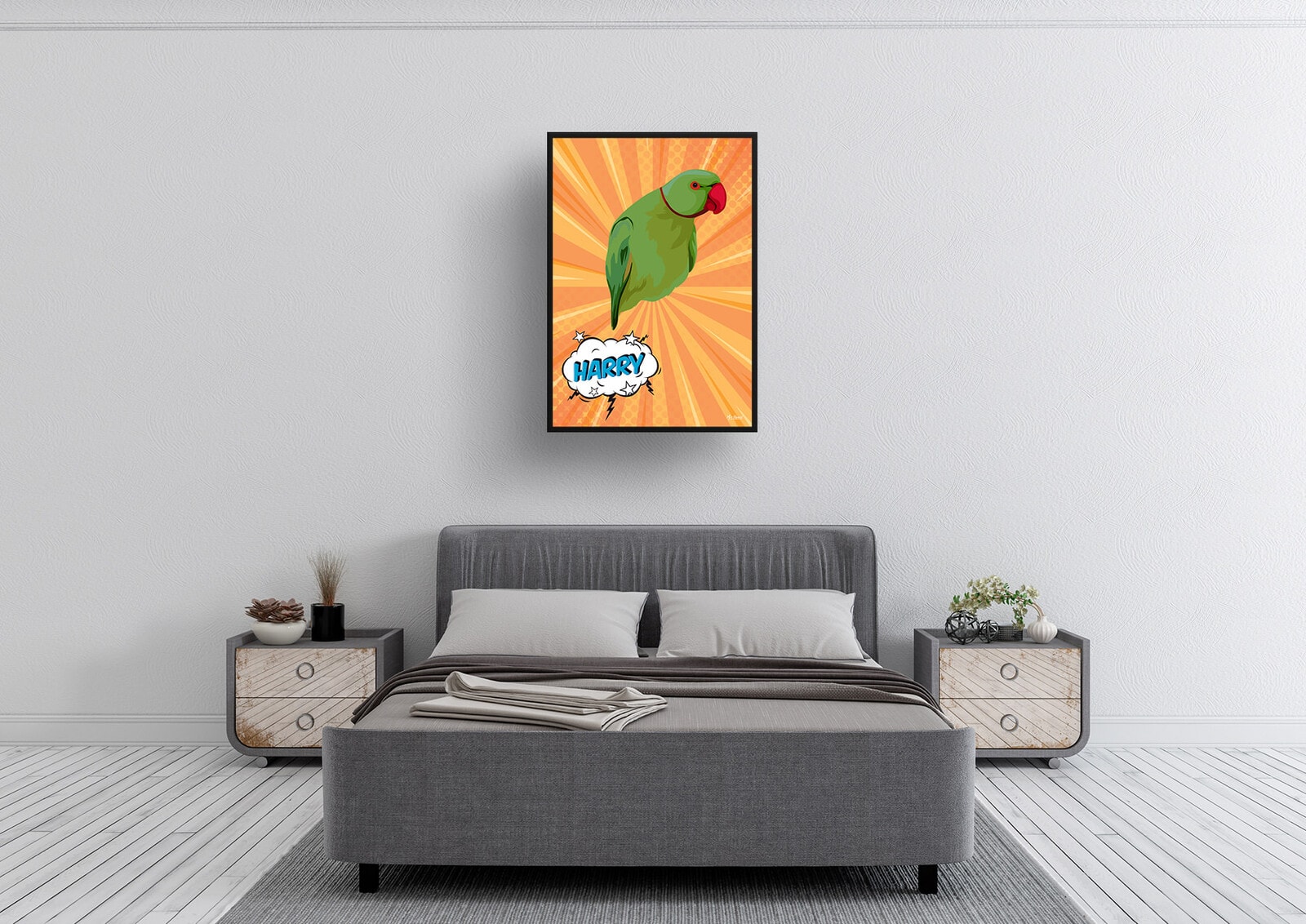 Orange blast Custom Pop Art Style Bird Portrait - Framed & Un-framed Pet illustration print from photo 5 Orange blast Custom Pop Art Style Bird Portrait - Framed & Un-framed Pet illustration print from photo - Image 3