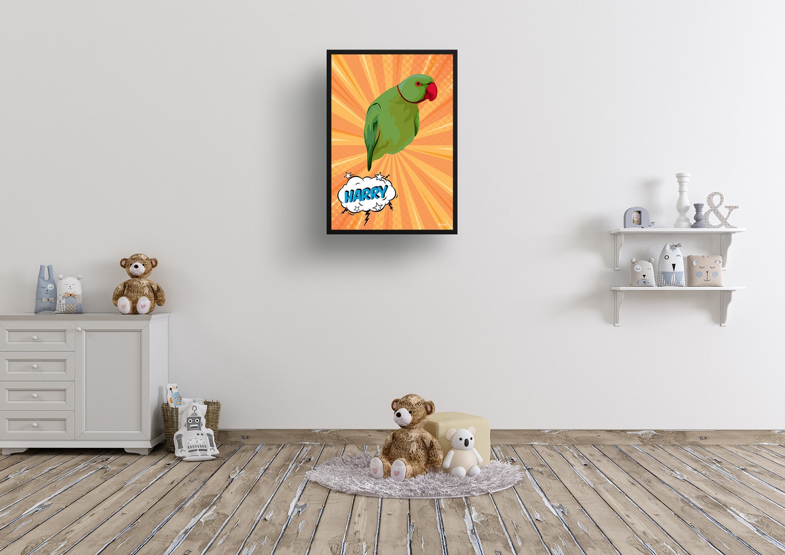 Orange blast Custom Pop Art Style Bird Portrait - Framed & Un-framed Pet illustration print from photo 8 Orange blast Custom Pop Art Style Bird Portrait - Framed & Un-framed Pet illustration print from photo - Image 6