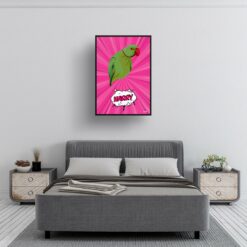 retro pop art pet portrait bird pink splash print bedroom