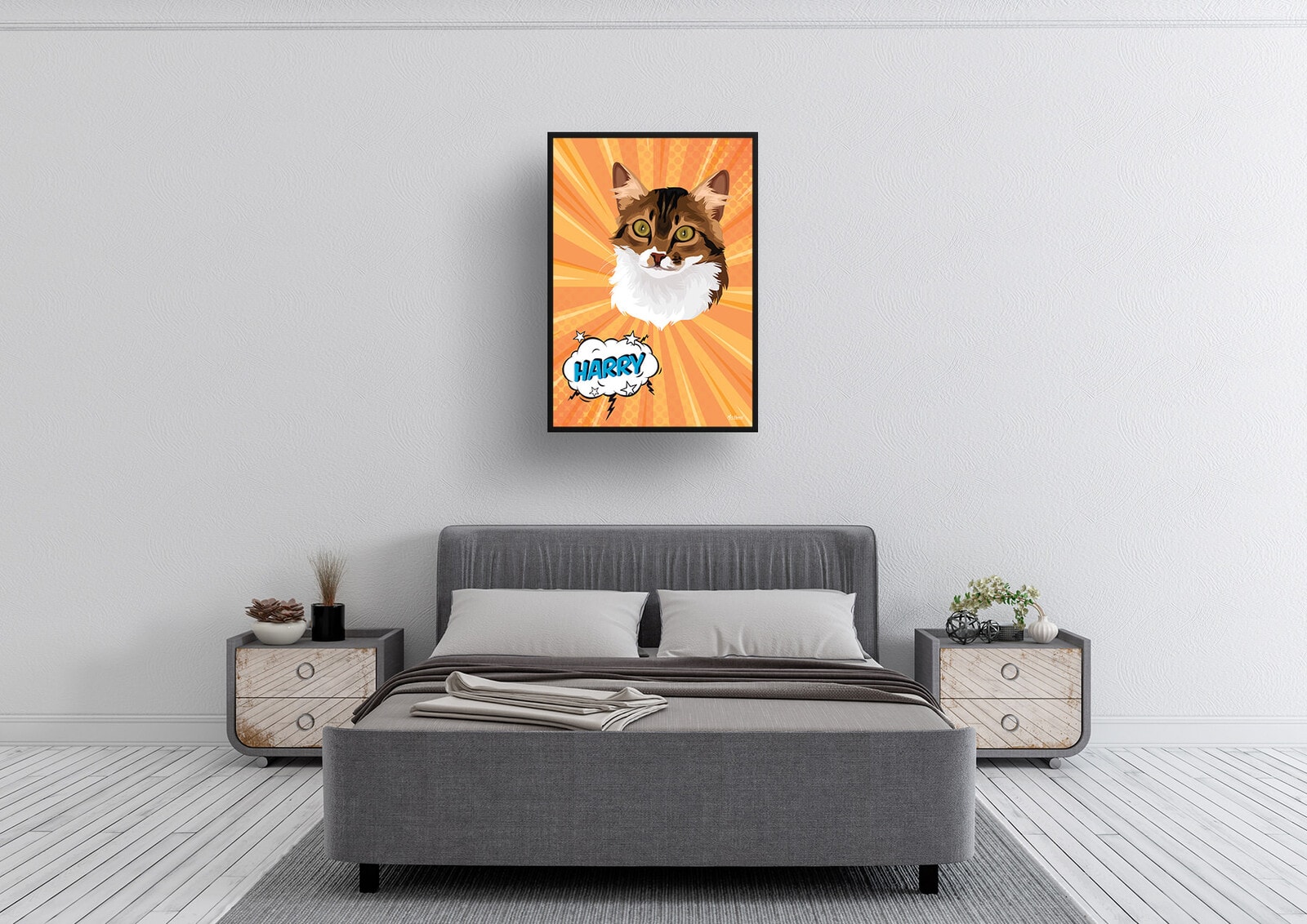 Orange blast Custom Pop Art Style Cat Portrait - Framed & Un-framed Pet illustration print from photo 5 Orange blast Custom Pop Art Style Cat Portrait - Framed & Un-framed Pet illustration print from photo - Image 3