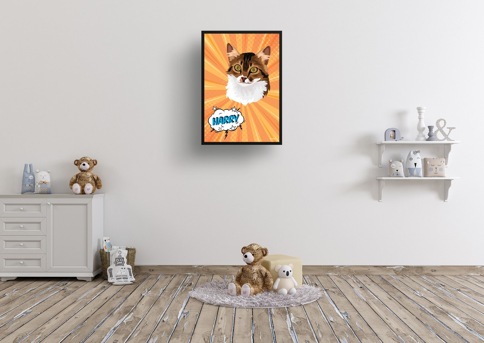 Orange blast Custom Pop Art Style Cat Portrait - Framed & Un-framed Pet illustration print from photo 8 Orange blast Custom Pop Art Style Cat Portrait - Framed & Un-framed Pet illustration print from photo - Image 6