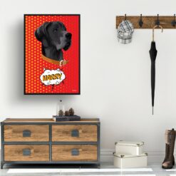 retro pop art pet portrait dog dash print hall