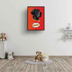 retro pop art pet portrait dog dash print kids room