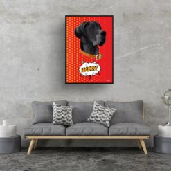 retro pop art pet portrait dog dash print living room