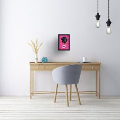 Pink splash Custom Pop Art Style Dog Portrait - Framed & Un-framed Pet illustration print from photo 17 retro pop art pet portrait dog pink splash print office