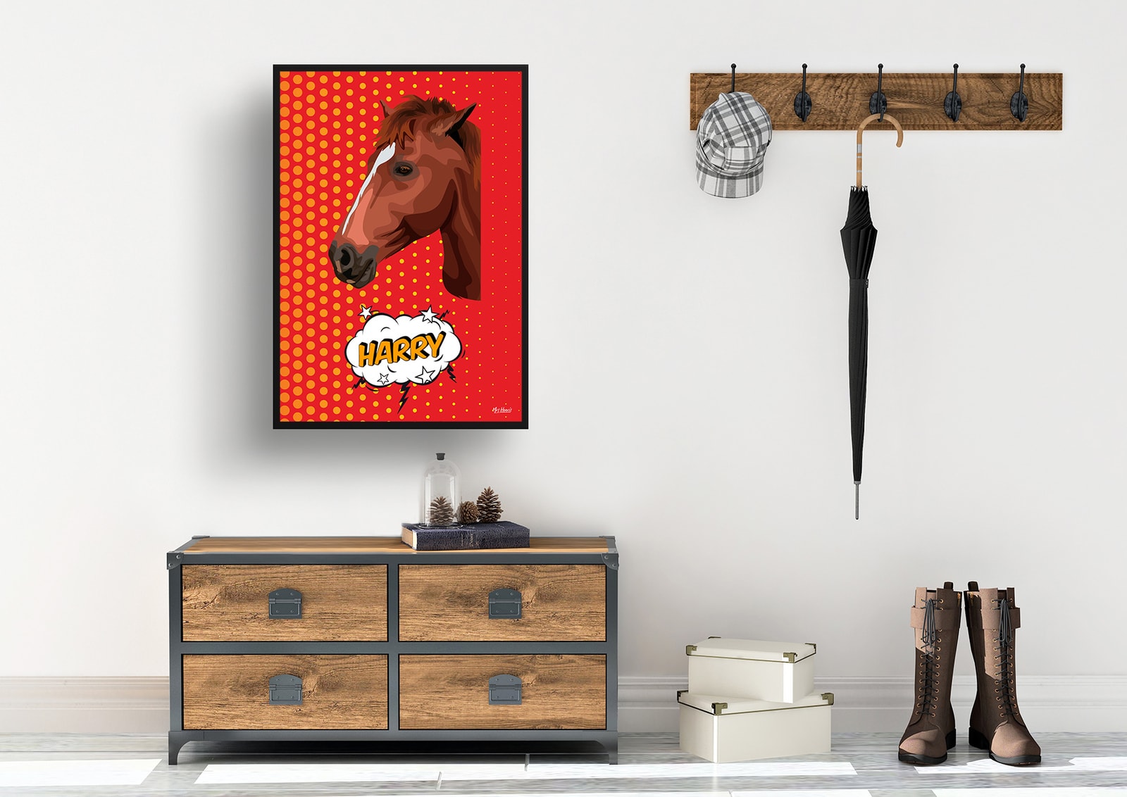 Dash Custom Pop Art Style Horse Portrait - Framed & Un-framed Pet illustration print from photo 7 Dash Custom Pop Art Style Horse Portrait - Framed & Un-framed Pet illustration print from photo - Image 5