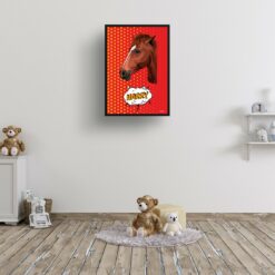 Dash Custom Pop Art Style Horse Portrait - Framed & Un-framed Pet illustration print from photo 16 retro pop art pet portrait horse dash print kids room