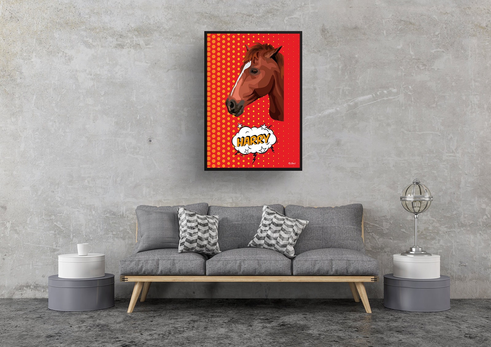 Dash Custom Pop Art Style Horse Portrait - Framed & Un-framed Pet illustration print from photo 9 Dash Custom Pop Art Style Horse Portrait - Framed & Un-framed Pet illustration print from photo - Image 7