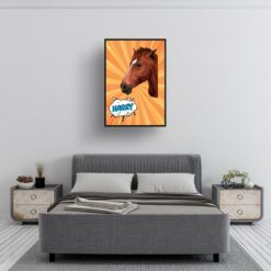 retro pop art pet portrait horse orange blast print bedroom