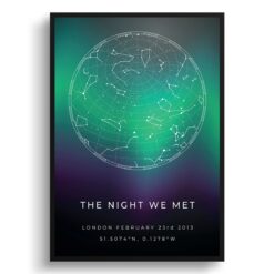 sky background white text script text northern lights print front view white