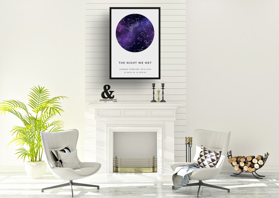 starmaps white background sky inside purple print office