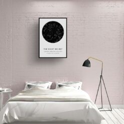 Classic White Background Custom Star Map - Personalized Constellation Map Print Framed & Unframed Wall Art 29 starmaps white background solid colour black print bedroom