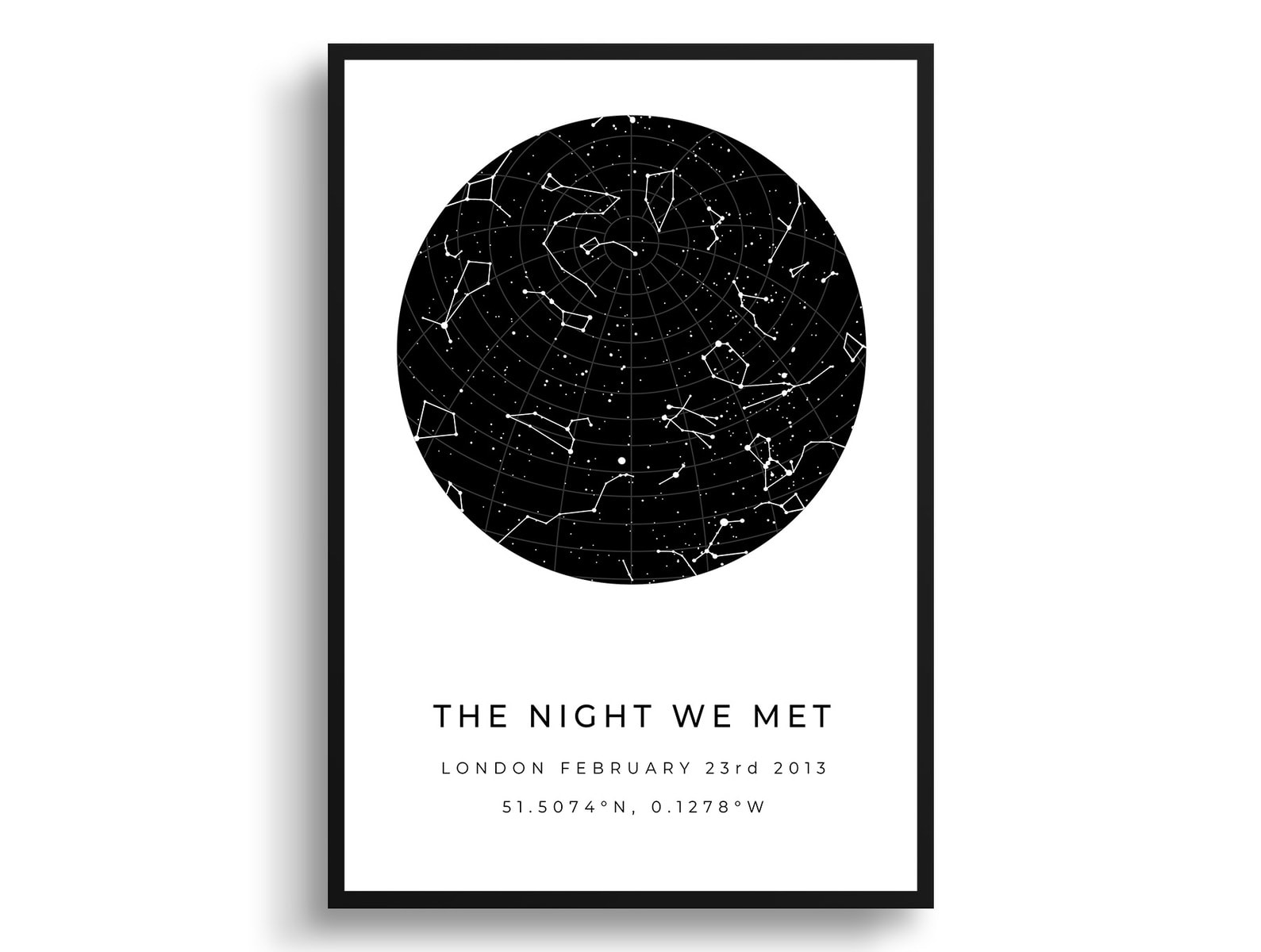 Classic White Background Custom Star Map - Personalized Constellation Map Print Framed & Unframed Wall Art 11 Classic White Background Custom Star Map - Personalized Constellation Map Print Framed & Unframed Wall Art - Image 9