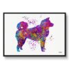 Akita Inu Watercolour Splash Print - Dog Inspired Framed & Unframed Wall Art