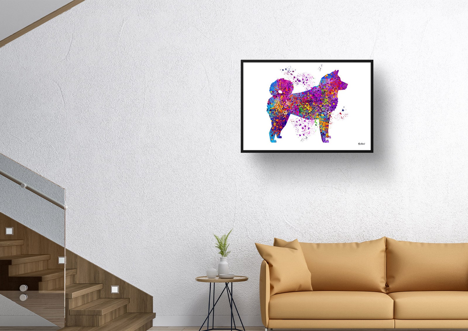 Akita Inu Watercolour Splash Print - Dog Inspired Framed & Unframed Wall Art 4 Akita Inu Watercolour Splash Print - Dog Inspired Framed & Unframed Wall Art - Image 4