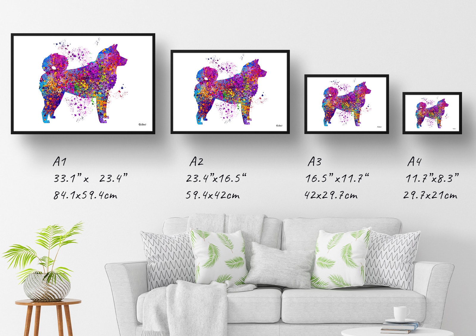 Akita Inu Watercolour Splash Print - Dog Inspired Framed & Unframed Wall Art 6 Akita Inu Watercolour Splash Print - Dog Inspired Framed & Unframed Wall Art - Image 6