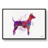American Hairless Terrier Watercolour Splash Print - Dog Inspired Framed & Unframed Wall Art