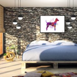 American Hairless Terrier Watercolour Splash Print - Dog Inspired Framed & Unframed Wall Art 7 watercolour splash dogs american hairless terrier print landscape framed art print 40x28 bedroom