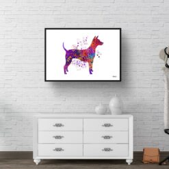 American Hairless Terrier Watercolour Splash Print - Dog Inspired Framed & Unframed Wall Art 8 watercolour splash dogs american hairless terrier print landscape framed art print 40x28 hall
