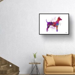 American Hairless Terrier Watercolour Splash Print - Dog Inspired Framed & Unframed Wall Art 9 watercolour splash dogs american hairless terrier print landscape framed art print 40x28 living room