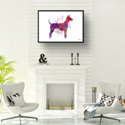 American Hairless Terrier Watercolour Splash Print - Dog Inspired Framed & Unframed Wall Art 10 watercolour splash dogs american hairless terrier print landscape framed art print a4 office