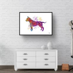 American Staffordshire Terrier Watercolour Splash Print - Dog Inspired Framed & Unframed Wall Art 9 watercolour splash dogs american staffordshire terrier print landscape framed art print 40x28 hall
