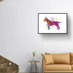 American Staffordshire Terrier Watercolour Splash Print - Dog Inspired Framed & Unframed Wall Art 10 watercolour splash dogs american staffordshire terrier print landscape framed art print 40x28 living room