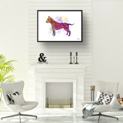 American Staffordshire Terrier Watercolour Splash Print - Dog Inspired Framed & Unframed Wall Art 11 watercolour splash dogs american staffordshire terrier print landscape framed art print a4 office