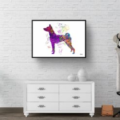 watercolour splash dogs basenji print landscape framed art print 40x28 hall