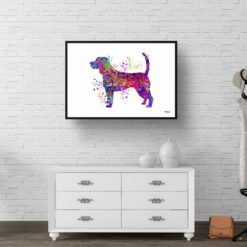 Beagle Watercolour Splash Print - Dog Inspired Framed & Unframed Wall Art 9 watercolour splash dogs beagle print landscape framed art print 40x28 hall