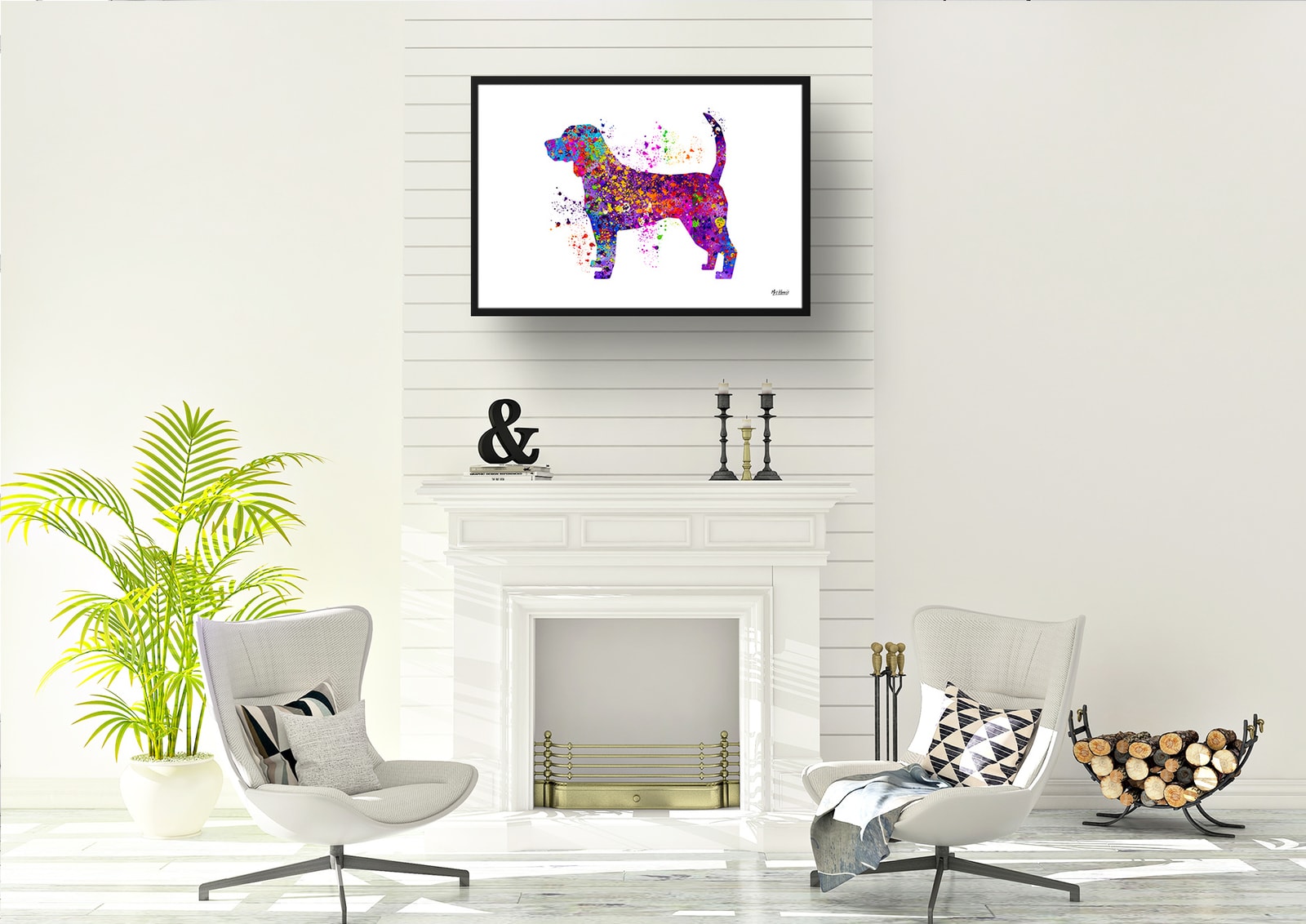 Beagle Watercolour Splash Print - Dog Inspired Framed & Unframed Wall Art 6 Beagle Watercolour Splash Print - Dog Inspired Framed & Unframed Wall Art - Image 5