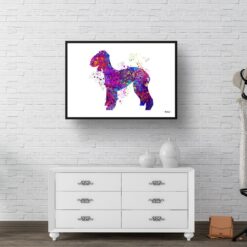 Bedlington Terrier Watercolour Splash Print - Dog Inspired Framed & Unframed Wall Art 8 watercolour splash dogs bedlington terrier print landscape framed art print 40x28 hall