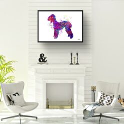 Bedlington Terrier Watercolour Splash Print - Dog Inspired Framed & Unframed Wall Art 10 watercolour splash dogs bedlington terrier print landscape framed art print a4 office