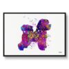 Bichon Frise Watercolour Splash Print - Dog Inspired Framed & Unframed Wall Art 1 watercolour splash dogs bichon frise framed art print front view white