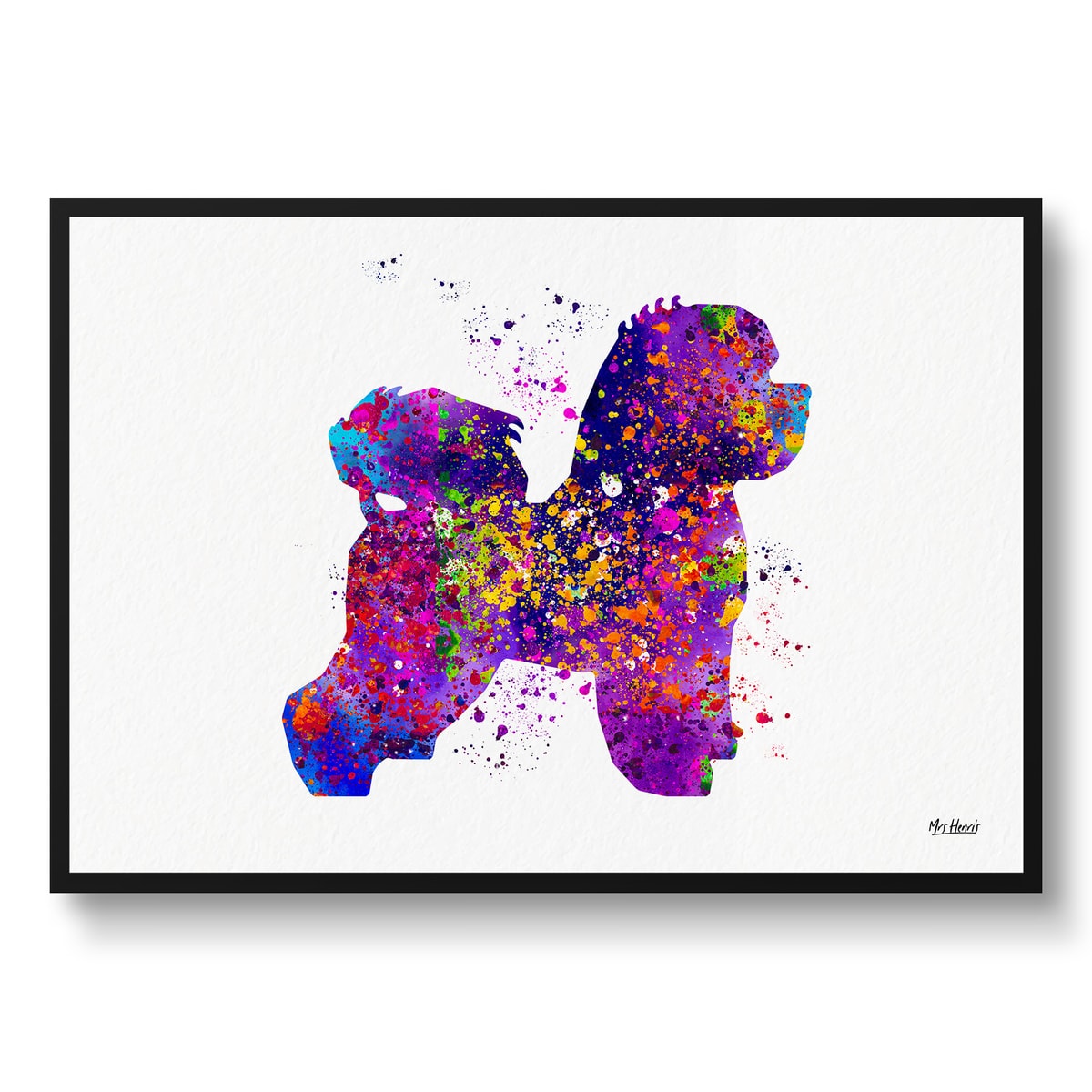 Bichon Frise Watercolour Splash Print - Dog Inspired Framed & Unframed Wall Art 2 Bichon Frise Watercolour Splash Print - Dog Inspired Framed & Unframed Wall Art