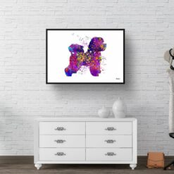 Bichon Frise Watercolour Splash Print - Dog Inspired Framed & Unframed Wall Art 9 watercolour splash dogs bichon frise print landscape framed art print 40x28 hall