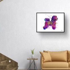 Bichon Frise Watercolour Splash Print - Dog Inspired Framed & Unframed Wall Art 10 watercolour splash dogs bichon frise print landscape framed art print 40x28 living room