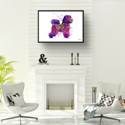 Bichon Frise Watercolour Splash Print - Dog Inspired Framed & Unframed Wall Art 11 watercolour splash dogs bichon frise print landscape framed art print a4 office